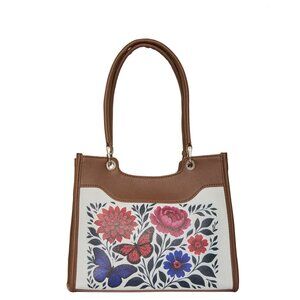 Leather Printed Top Handle Satchel Bag for Women, Crossbody Bag- Daily Use, Work